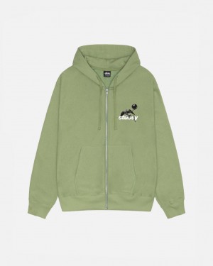 Stussy Apocalypse Zip Hoodie - Unisex Hoodies Groen | SNLNY76401