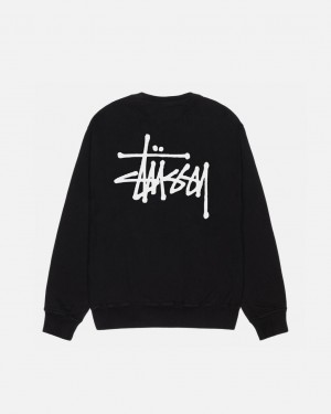 Stussy Basic Stussy Crew Pigment Dyed - Unisex Hoodies Zwart | FNLHY95704