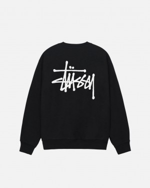 Stussy Basic Stussy Crew - Unisex Hoodies Zwart | YNLVQ22156