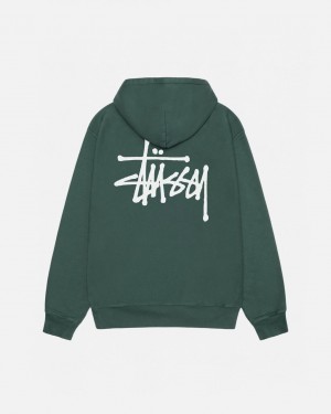 Stussy Basic Stussy Hoodie Pigment Dyed - Unisex Hoodies Groen | NLNZX13983