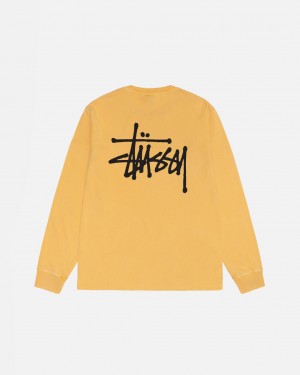 Stussy Basic Stussy LS Tee Pigment Dyed - Unisex Longsleeve Oranje | XNLGW52919