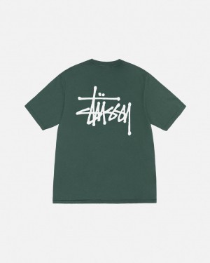 Stussy Basic Stussy Tee Pigment Dyed - Unisex Shortsleeve Groen | SNLNY97042