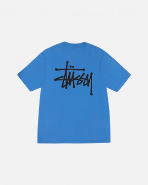 Stussy Basic Stussy Tee Pigment Dyed - Unisex Shortsleeve Blauw | NLQCS48424