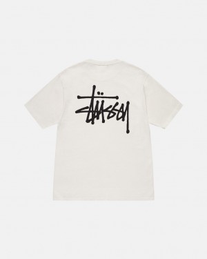 Stussy Basic Stussy Tee Pigment Dyed - Unisex Shortsleeve Beige | TNLPQ53407