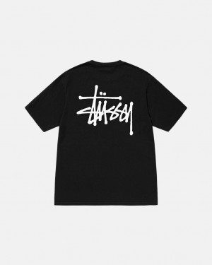 Stussy Basic Stussy Tee Pigment Dyed - Unisex Shortsleeve Zwart | PNLER30077