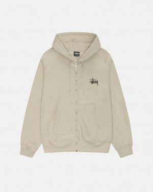 Stussy Basic Stussy Zip Hoodie - Unisex Hoodies Khaki | BNLSD67200