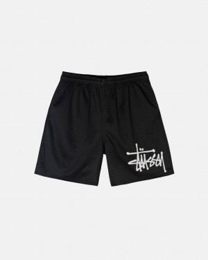 Stussy Big Basic Mesh Kort - Men&s Shorts Trunks Zwart | NLZPD61465