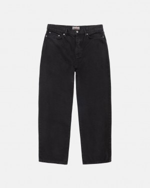 Stussy Big Ol& Jean Washed Canvas - Unisex Pants Zwart | QNLUV83518