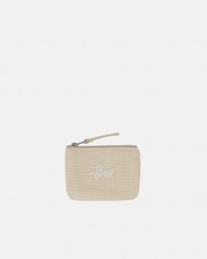 Stussy Canvas Coin Pouch - Unisex Bags Beige | NLNEJ42816