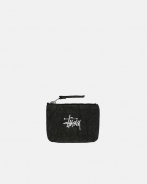 Stussy Canvas Coin Pouch - Unisex Bags Zwart | NLCIF96917