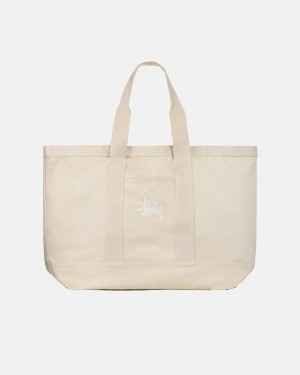 Stussy Canvas Extra Large Tote Bag - Unisex Bags Beige | UNLTG24100