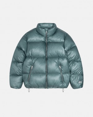 Stussy Down Puffer Parachute Ripstop - Unisex Jackets Blauw | ENLVG21545