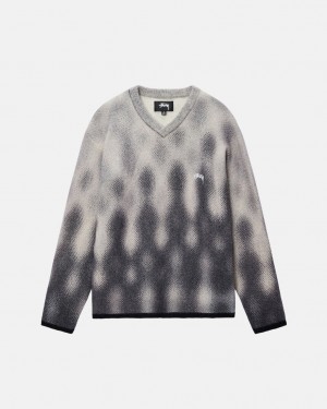 Stussy Gradient Dot Brushed Trui - Unisex Sweaters Grijs | NLQCS18886