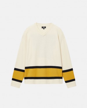 Stussy Hockey Trui - Unisex Sweaters Beige | ZNLNQ19295