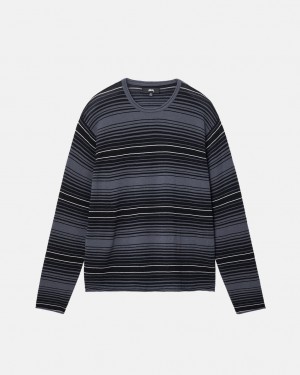 Stussy Horizontal Stripe Trui - Unisex Sweaters Grijs | ANLWC66475