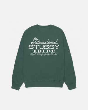 Stussy IST Crew Pigment Dyed - Unisex Hoodies Groen | ANLWC90913