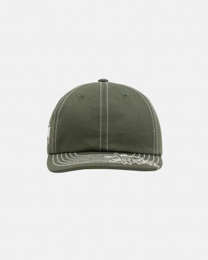 Stussy Low Pro Basic Stitch Strapback - Unisex Olijfgroen | ZNLMJ20752