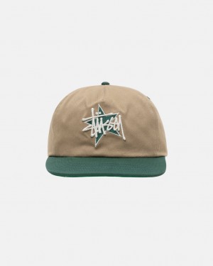 Stussy Mid-Depth Basic Star Strapback - Unisex Khaki | NLEGJ71399