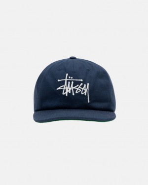 Stussy Mid-Depth Basic Strapback - Unisex Donkerblauw | LNLTR34643