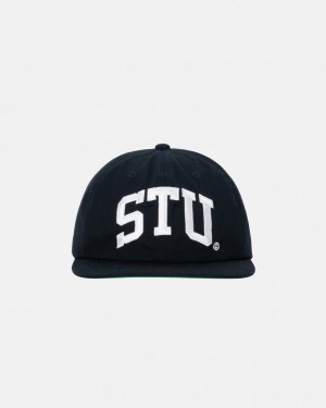 Stussy Mid-Depth Stu Arch Strapback - Unisex Zwart | GNLUC35783