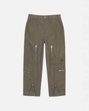 Stussy Nyco Flight Pant - Unisex Jeans Pants Olijfgroen | PNLER18025