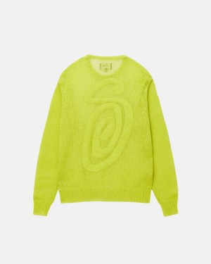 Stussy S Loose Knit Trui - Unisex Sweaters Lichtgroen | QNLUV28077