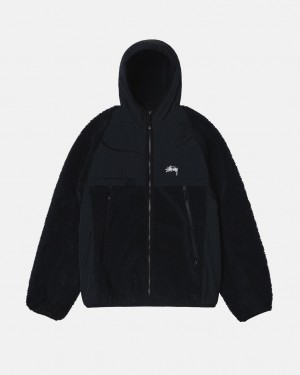 Stussy Sherpa Paneled Met Capuchon Jacket - Unisex Hoodies Zwart | ENLHC95634