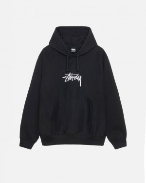 Stussy Stock Logo Applique Hoodie - Unisex Hoodies Zwart | LNLSX19133