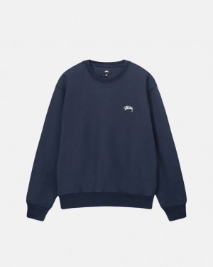 Stussy Stock Logo Crew - Unisex Hoodies Donkerblauw | TNLWZ72012