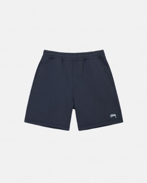 Stussy Stock Logo Sweatshort - Unisex Shorts Trunks Donkerblauw | MNLFT53172