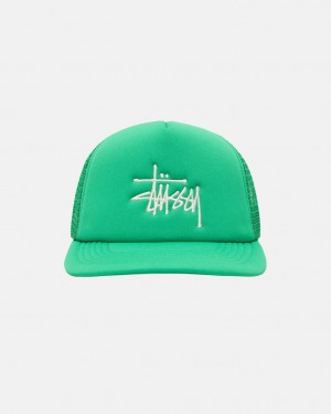 Stussy Trucker Big Basic Snapback - Unisex Groen | LNLSX43273