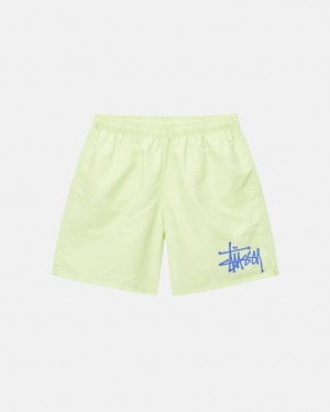 Stussy Water Kort Big Basic - Unisex Shorts Trunks Lichtgroen | NLICD36148