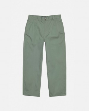 Stussy Workgear Trouser Twill - Unisex Pants Groen | QNLWA16926