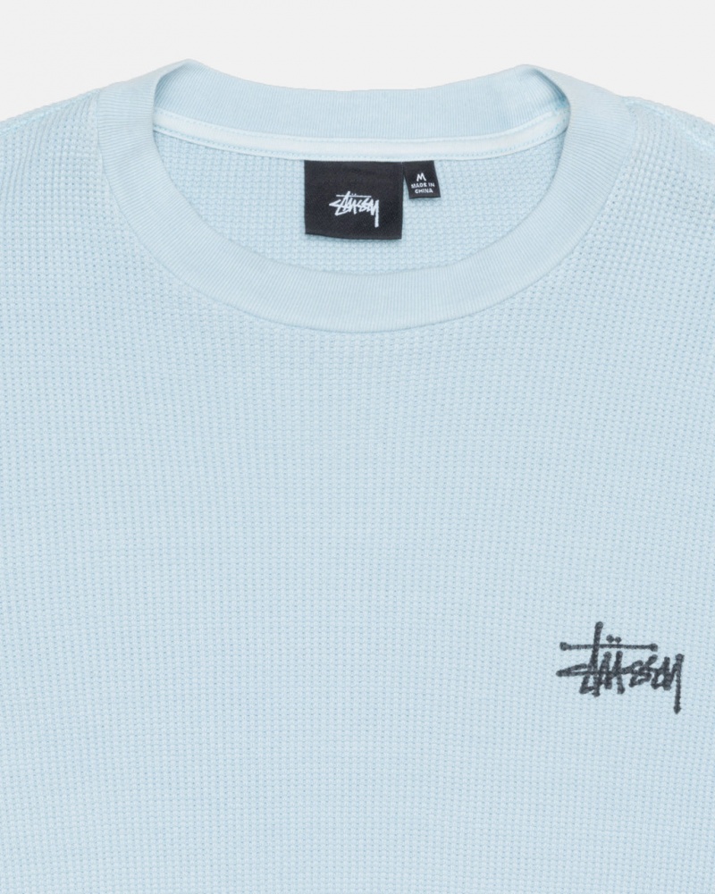 Stussy Basic Stock Ls Thermal - Mens Long Sleeve Knit Lichtblauw | UNLND99658