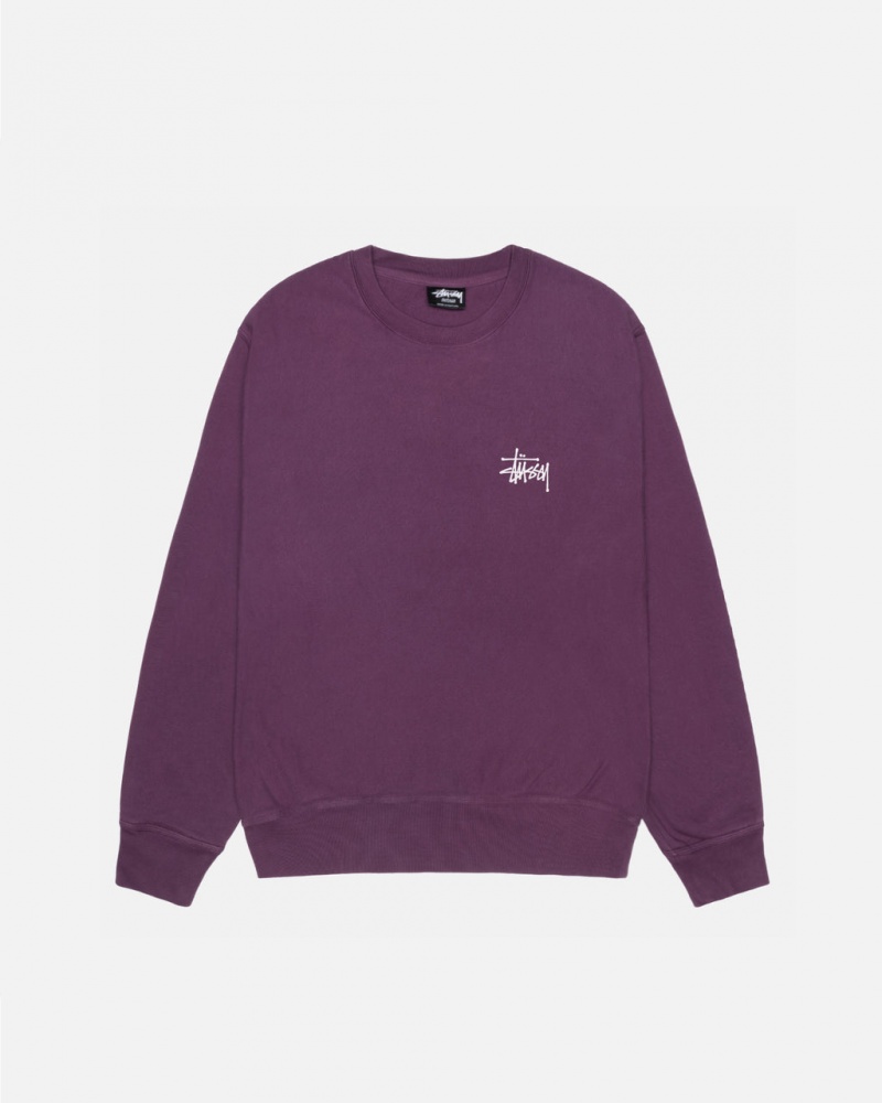 Stussy Basic Stussy Crew Pigment Dyed - Unisex Hoodies Paars | UNLND35173