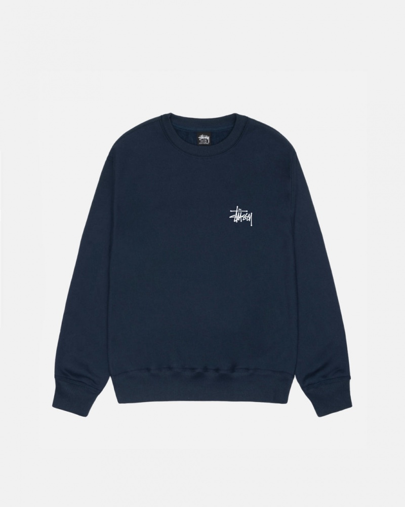 Stussy Basic Stussy Crew - Unisex Hoodies Donkerblauw | TNLPQ91443