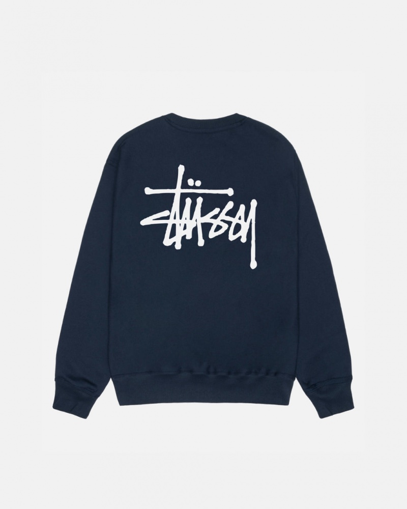 Stussy Basic Stussy Crew - Unisex Hoodies Donkerblauw | TNLPQ91443