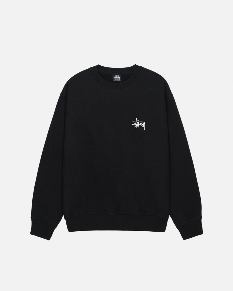 Stussy Basic Stussy Crew - Unisex Hoodies Zwart | YNLVQ22156