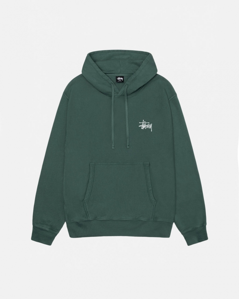 Stussy Basic Stussy Hoodie Pigment Dyed - Unisex Hoodies Groen | NLNZX13983