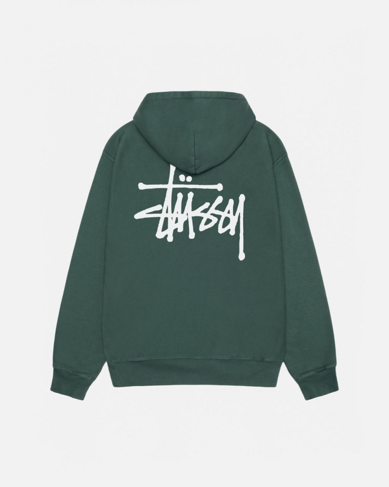 Stussy Basic Stussy Hoodie Pigment Dyed - Unisex Hoodies Groen | NLNZX13983