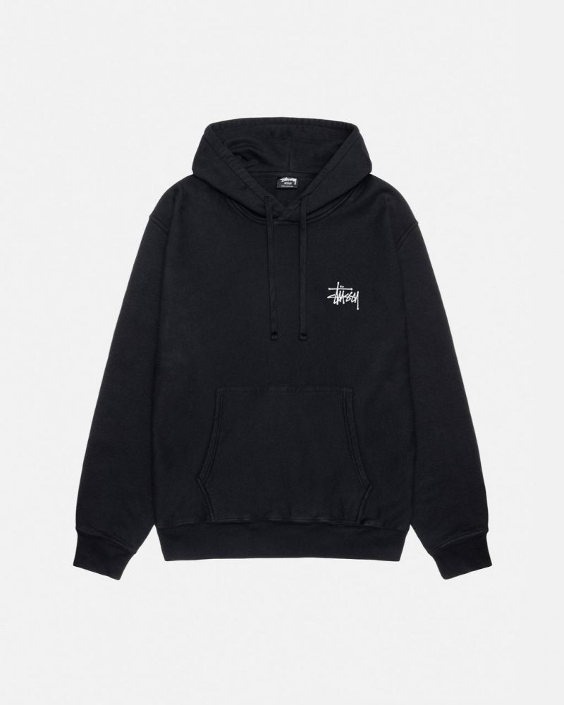 Stussy Basic Stussy Hoodie Pigment Dyed - Unisex Hoodies Zwart | NLCVG71572