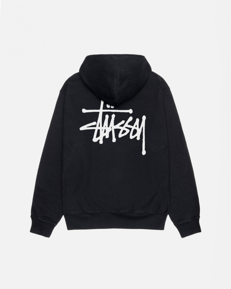 Stussy Basic Stussy Hoodie Pigment Dyed - Unisex Hoodies Zwart | NLCVG71572