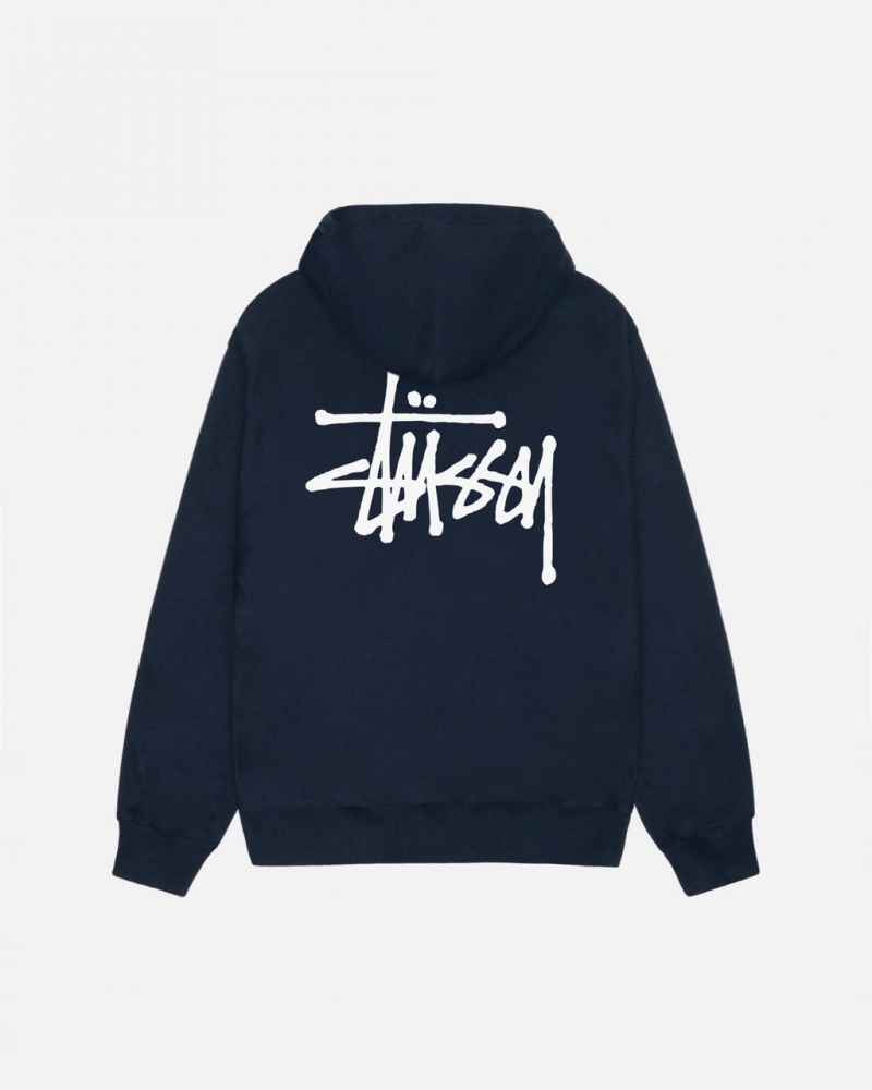 Stussy Basic Stussy Hoodie - Unisex Hoodies Donkerblauw | NLIIZ41489