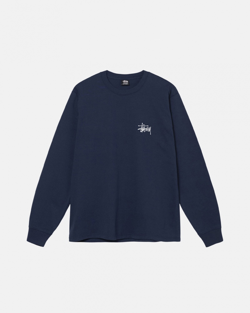 Stussy Basic Stussy LS Tee - Mens Tees Donkerblauw | NLNZX18124