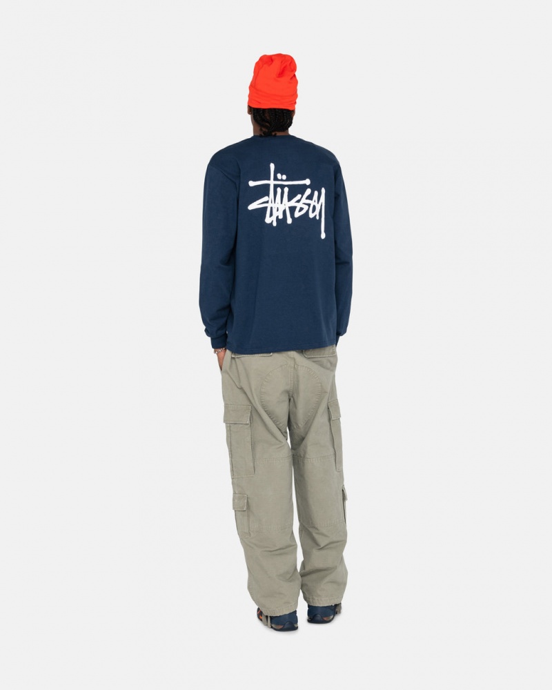 Stussy Basic Stussy LS Tee - Mens Tees Donkerblauw | NLNZX18124