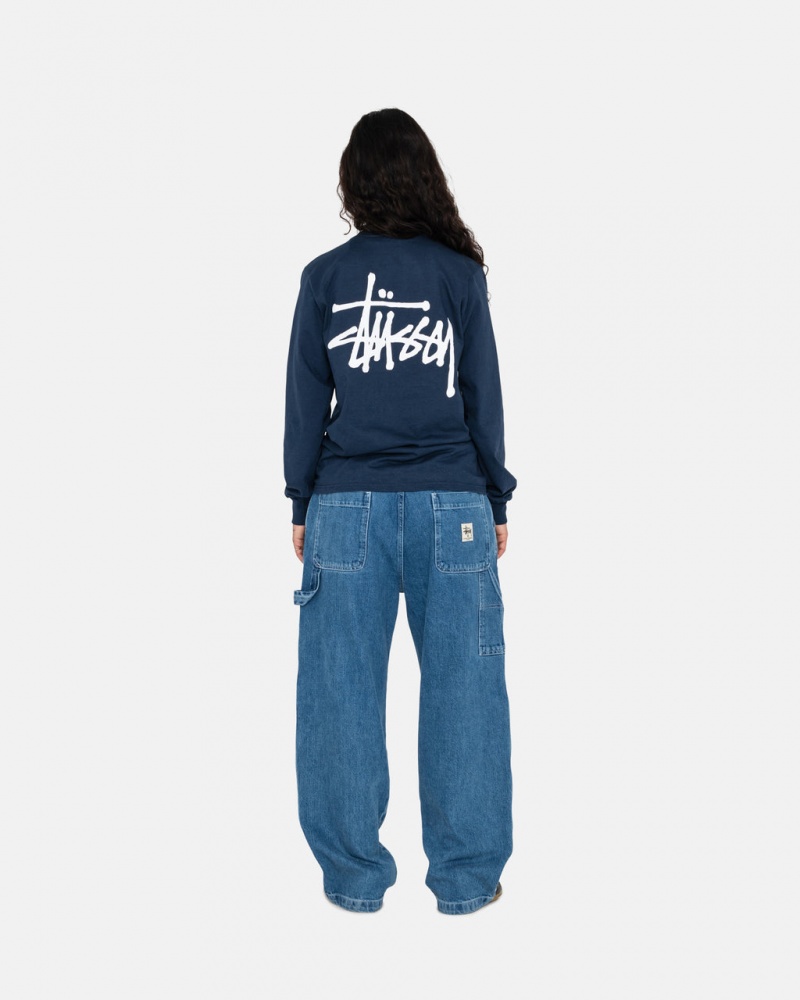 Stussy Basic Stussy LS Tee - Mens Tees Donkerblauw | NLNZX18124