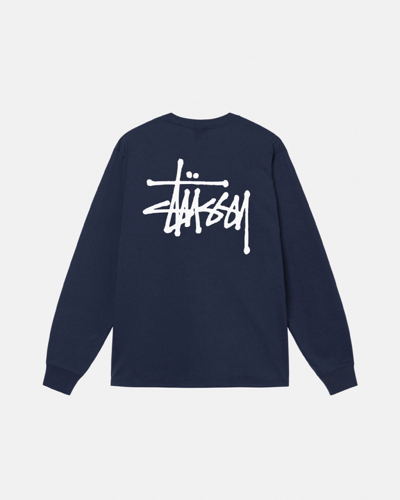 Stussy Basic Stussy LS Tee - Mens Tees Donkerblauw | NLNZX18124