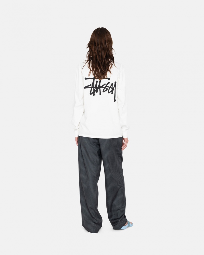 Stussy Basic Stussy LS Tee - Mens Tees Wit | LNLTR47981