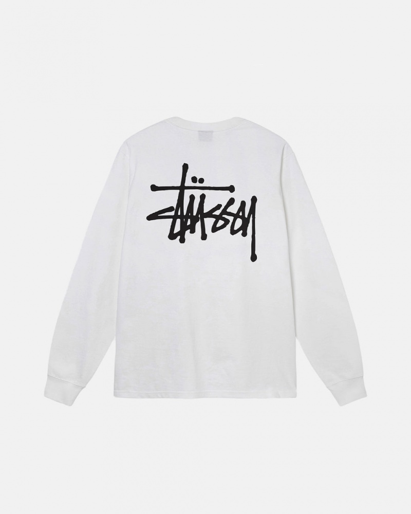 Stussy Basic Stussy LS Tee - Mens Tees Wit | LNLTR47981