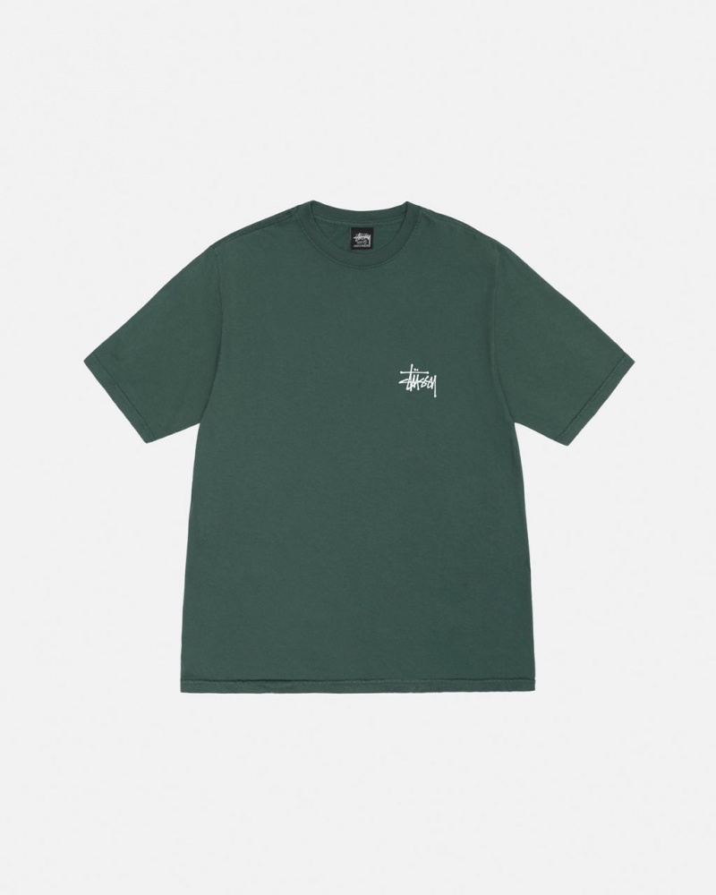 Stussy Basic Stussy Tee Pigment Dyed - Unisex Shortsleeve Groen | SNLNY97042